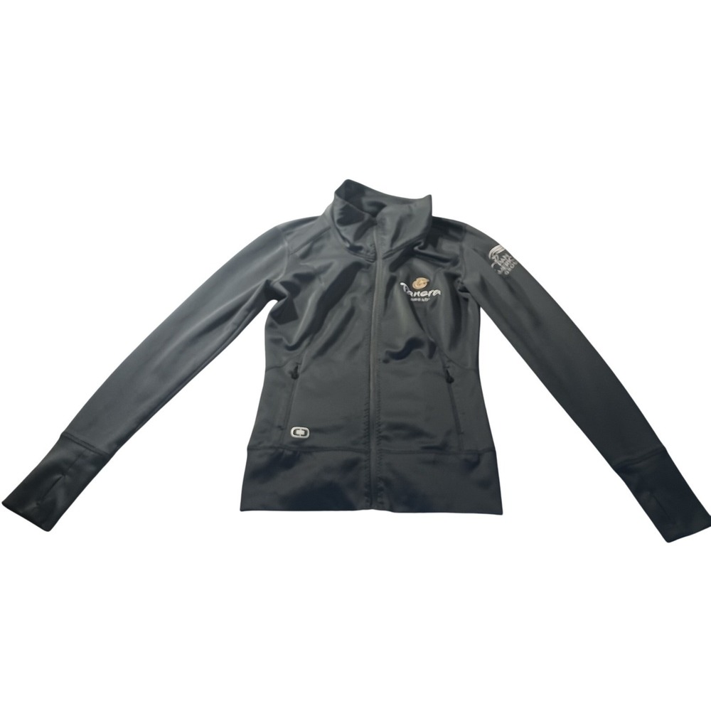 Ogio Women's XS Full Zip‎ Jacket Black Panera Bread Logo Performance Stretch